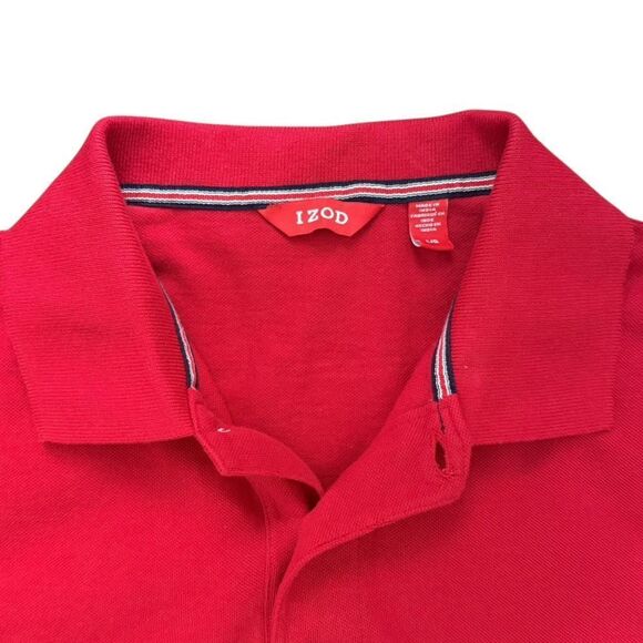 Izod Men’s Classic Red Polo Golf Shirt Size Large - Preloved - Picture 4 of 9